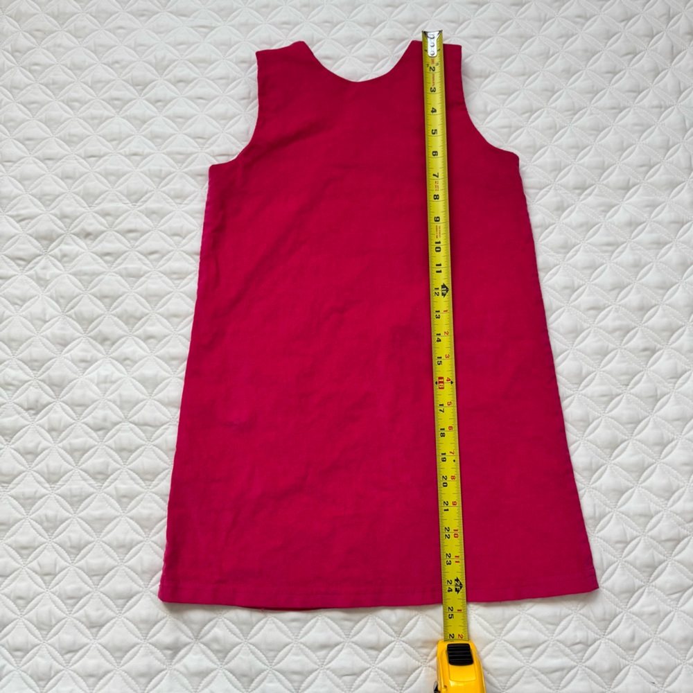 CWD Kids Pink Corduroy Sleeveless Pullover Jumper Dress Rainbow Heart Pocket 6x - Picture 11 of 12